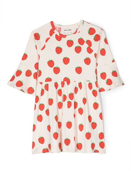 Mini Rodini fruit-print ribbed dress