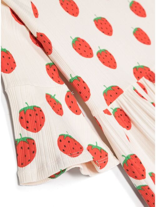 Mini Rodini fruit-print ribbed dress