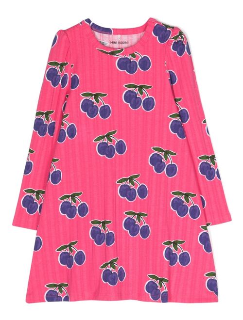 Mini Rodini fruit-print organic-cotton dress