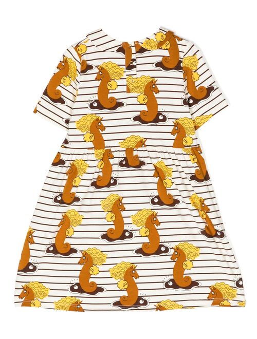 Mini Rodini Unicorn Seahorse striped dress