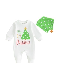 Laiyqifaudy Newborn Baby Girl Boy Christmas Outfit Stink Stank Stunk Print Jumpsuit One-piece Outfits Winter Xmas Clothes