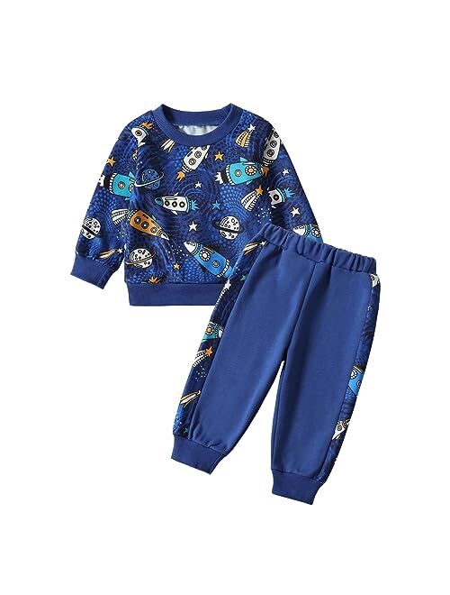 DREAM BUS Toddler Baby Boy Clothes Little Dinosaur Casual Long Sleeve Outfits Crew Neck Fall Winter Clothing Pants Sets