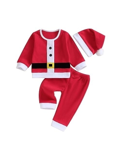 Hulpvktsgiq Toddler Baby Boy Girls Christmas Costume Long Sleeve Outwear Jacket Holiday Santa Claus Costume Outfit