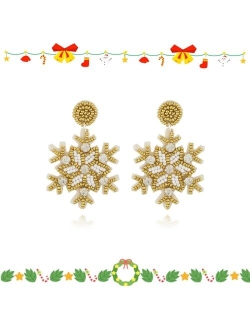 DoreenBow Christmas Beaded Earrings Xmas Tree Snowflake Santa Bell Candy Cute Handmade Xmas Beaded Earrings