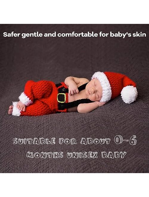 AIXIANG Baby Photography Props Christmas Cap Newborn Crochet Santa Claus Outfits