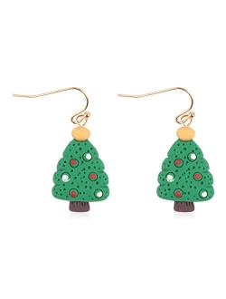 Christmas Holiday Party Costume Jewelry Women - Winter X-Mas Girls Earrings Santa Reindeer Angel Bell Snowman Tree