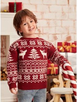Toddler Boys Christmas Pattern Sweater