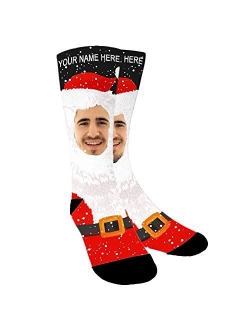 Aolun Custom Photo Socks,Christmas Socks,Personalized Face Socks,Funny Socks Turn Photo into Socks for Men and Women