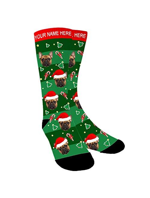 Aolun Custom Photo Socks,Christmas Socks,Personalized Face Socks,Funny Socks Turn Photo into Socks for Men and Women