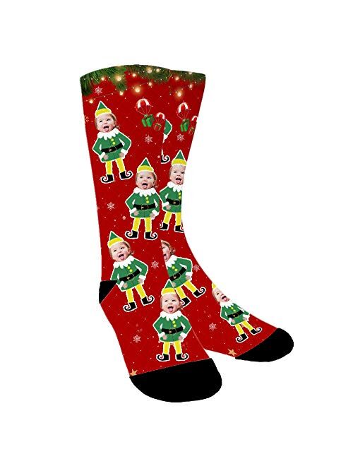 Aolun Custom Photo Socks,Christmas Socks,Personalized Face Socks,Funny Socks Turn Photo into Socks for Men and Women