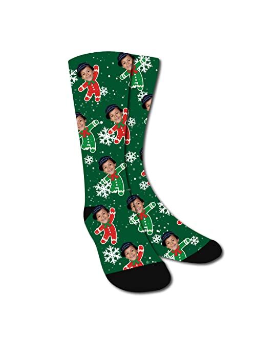 ShineSand Funny Christmas Socks,Novelty Custom Face Socks,Personalized Socks With Picture Xmas Holiday Socks Funny Gifts