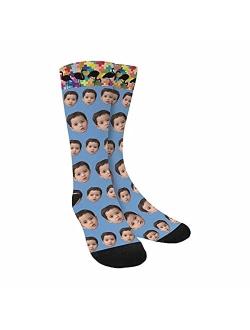 Interestprint Custom Faces Print Socks Personalized Funny Photo Socks Birthday Gifts