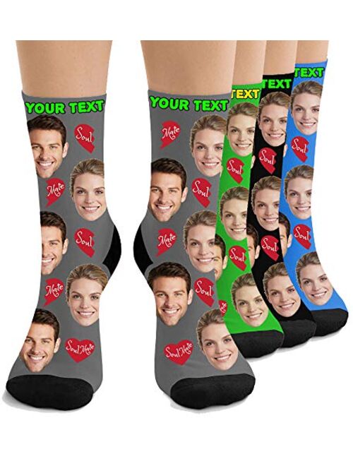 Printualist Custom Face Socks - Print Your Picture, Photo - Best Personalized Funny Crew Sock Gifts for Men Women