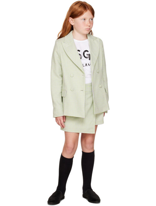 MSGM KIDS Kids Green Houndstooth Blazer