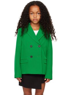 KIDS Kids Green Double-Breasted Blazer