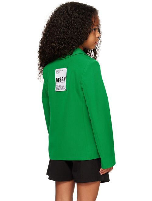 MSGM KIDS Kids Green Double-Breasted Blazer