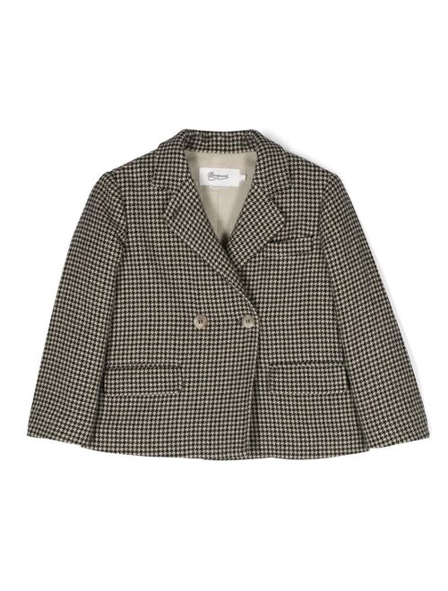 Bonpoint houndstooth-pattern double-breasted blazer