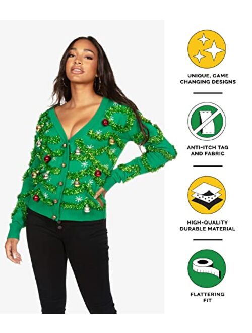 Tipsy Elves Classic Cute Cardigan Ugly Christmas Sweaters for Women with Fun Patterns and Animals