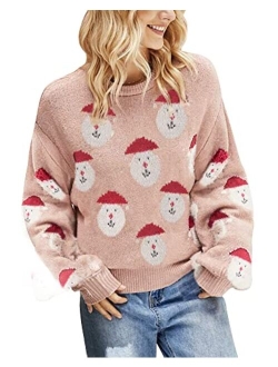 Fashionme Women Ugly Christmas Sweater Pullover Holiday Soft Lightweight Warm Crewneck Chunky Sweaters