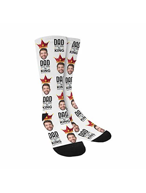 Annhomeart Personalized Photo Socks Add Pet Face on Crew Socks for Men Women Boy Girl Turn Your Dog Cat Face into Socks