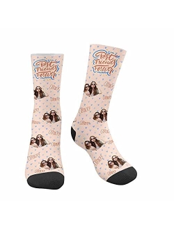 Artsadd Custom Best Friends Forever Socks with Photo Personalized Face Sox Birthday Gift