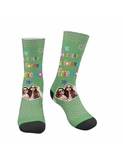 Artsadd Custom Best Friends Forever Socks with Photo Personalized Face Sox Birthday Gift