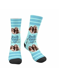 Artsadd Custom Best Friends Forever Socks with Photo Personalized Face Sox Birthday Gift