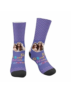 Artsadd Custom Best Friends Forever Socks with Photo Personalized Face Sox Birthday Gift