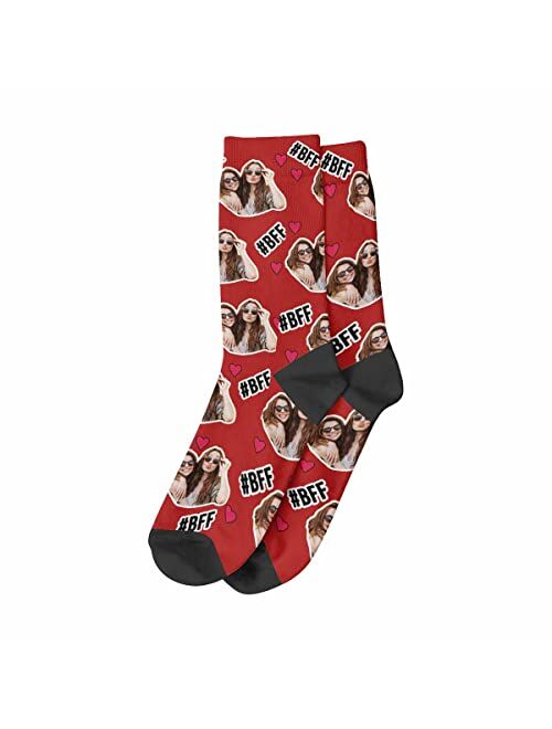 Artsadd Custom Best Friends Forever Socks with Photo Personalized Face Sox Birthday Gift