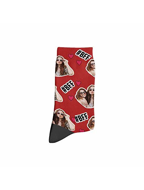 Artsadd Custom Best Friends Forever Socks with Photo Personalized Face Sox Birthday Gift