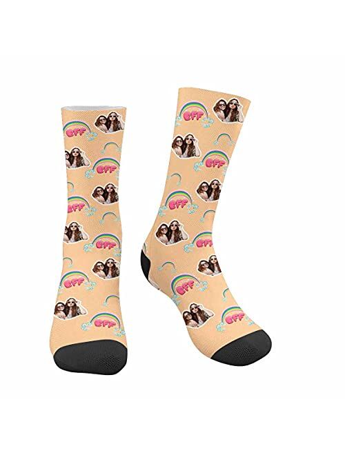 Artsadd Custom Best Friends Forever Socks with Photo Personalized Face Sox Birthday Gift