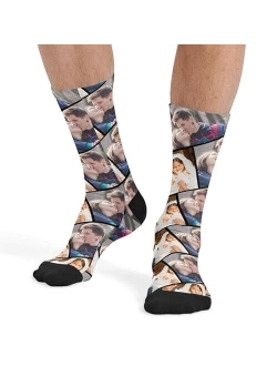 DIYKST Custom Face Socks Gifts for Couple Made in USA Personalized Photo Socks Picture on Socks Customized for Men Women