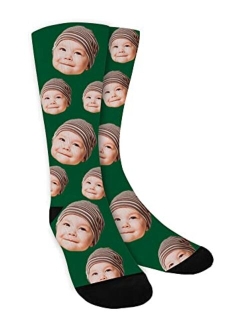 YokeDuck Novelty Custom Face Socks, Personalized Picture Printed Socks for Men, Women