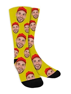 YokeDuck Novelty Custom Face Socks, Personalized Picture Printed Socks for Men, Women