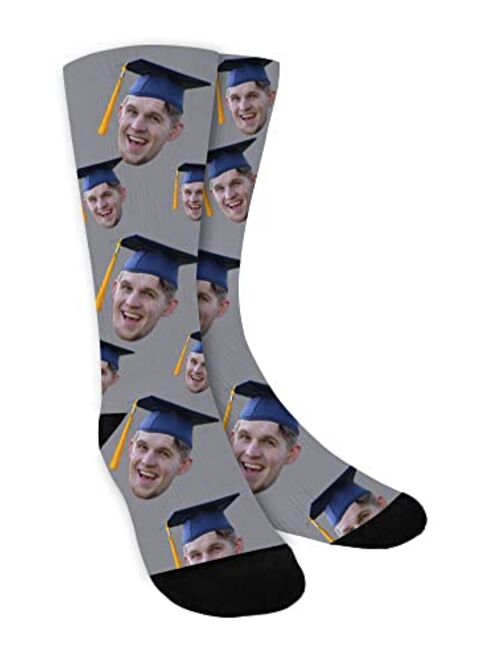 YokeDuck Novelty Custom Face Socks, Personalized Picture Printed Socks for Men, Women