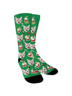 Custom Socks with Cat Pictures, Put Your Kitten Pet Faces on Personalized Custom Socks for Women Men Kids - Ulikelife