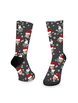 Yjwlo Custom Socks Personalized Christmas Socks With Face or Pet Photo Custom Christmas Stocking