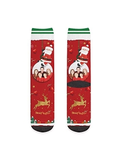 Yjwlo Custom Socks Personalized Christmas Socks With Face or Pet Photo Custom Christmas Stocking