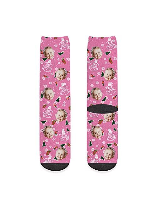 Yjwlo Custom Socks Personalized Christmas Socks With Face or Pet Photo Custom Christmas Stocking