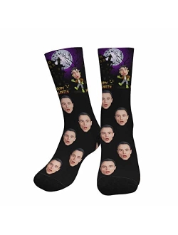 Annhomeart Custom Socks Print Your Photo Pet Dog Face Personalized Crew Socks for Men Women