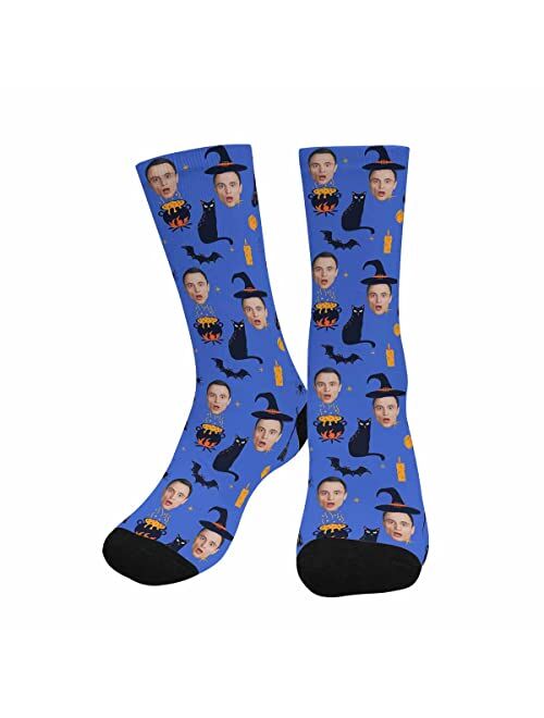 Annhomeart Custom Socks Print Your Photo Pet Dog Face Personalized Crew Socks for Men Women