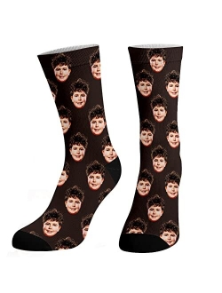 Dreamdecor Custom Funny Socks with Photo Novelty Face Crew Socks Personalized Funny Gifts for Men Women Kids