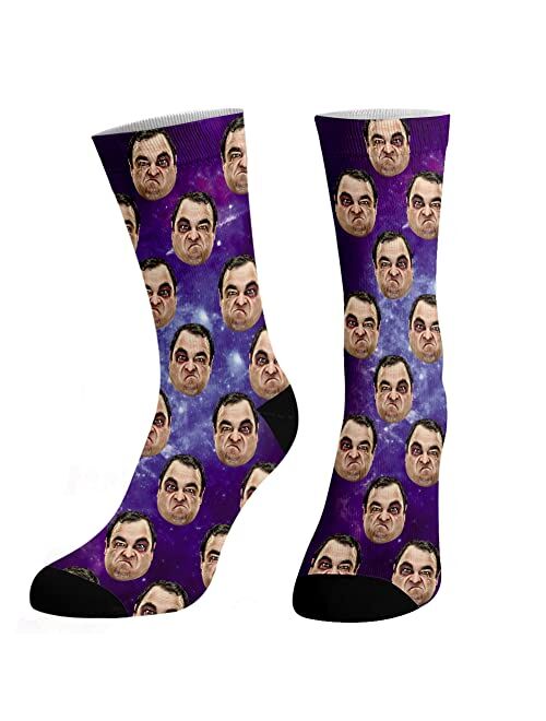 Dreamdecor Custom Funny Socks with Photo Novelty Face Crew Socks Personalized Funny Gifts for Men Women Kids