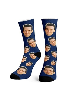 Artsadd Custom Face Socks with Picture, Personalized Socks with Dog Cat Photo, Customized Unisex Funny Gifts for Men Women