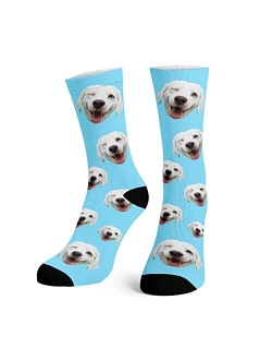 Artsadd Custom Face Socks with Picture, Personalized Socks with Dog Cat Photo, Customized Unisex Funny Gifts for Men Women