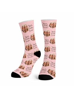 Artsadd Custom Face Socks with Picture, Personalized Socks with Dog Cat Photo, Customized Unisex Funny Gifts for Men Women