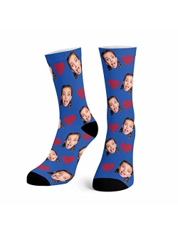 Artsadd Custom Face Socks with Picture, Personalized Socks with Dog Cat Photo, Customized Unisex Funny Gifts for Men Women