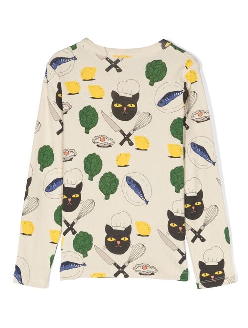 Mini Rodini Chef Cat long-sleeve T-shirt