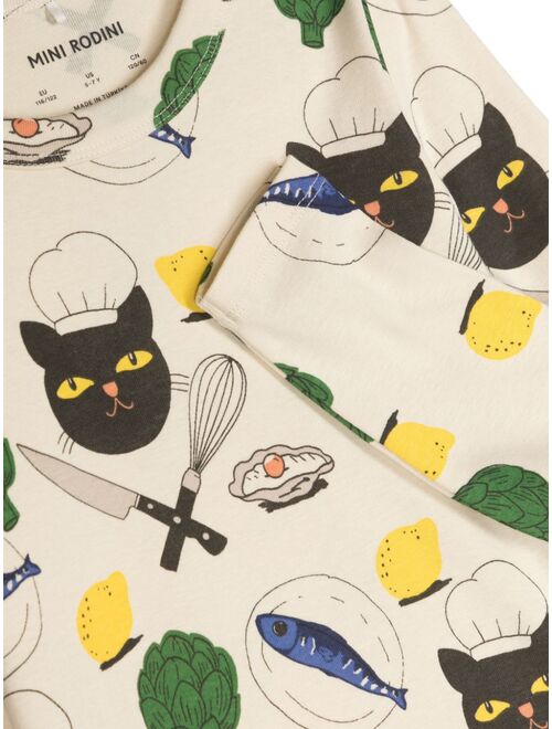 Mini Rodini Chef Cat long-sleeve T-shirt