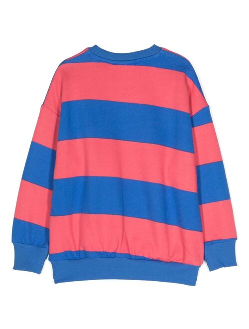 Mini Rodini logo-patch striped cotton jumper